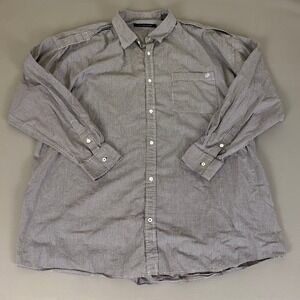 Sean John Button‎ Down Shirt Men's 4XB Black White Gingham Check Long Sleeve